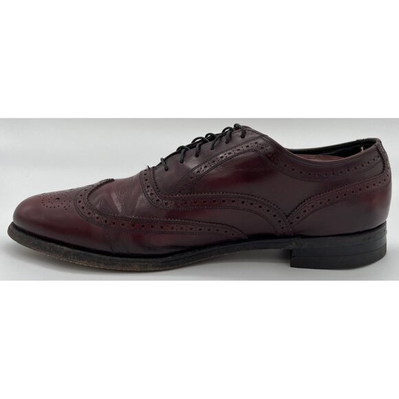 Vintage Florsheim Imperial Men’s 11C Wingtip Oxford Burgundy Leather Dress Shoes - Picture 5 of 12